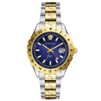 Versace Men's Watch Hellenyium GMT Blue Two-Tone Bracelet