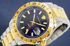 Versace Men's Watch Hellenyium GMT Blue Two-Tone Bracelet