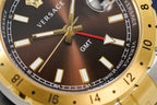 Versace Men's Watch Hellenyium GMT Brown Two-Tone Bracelet