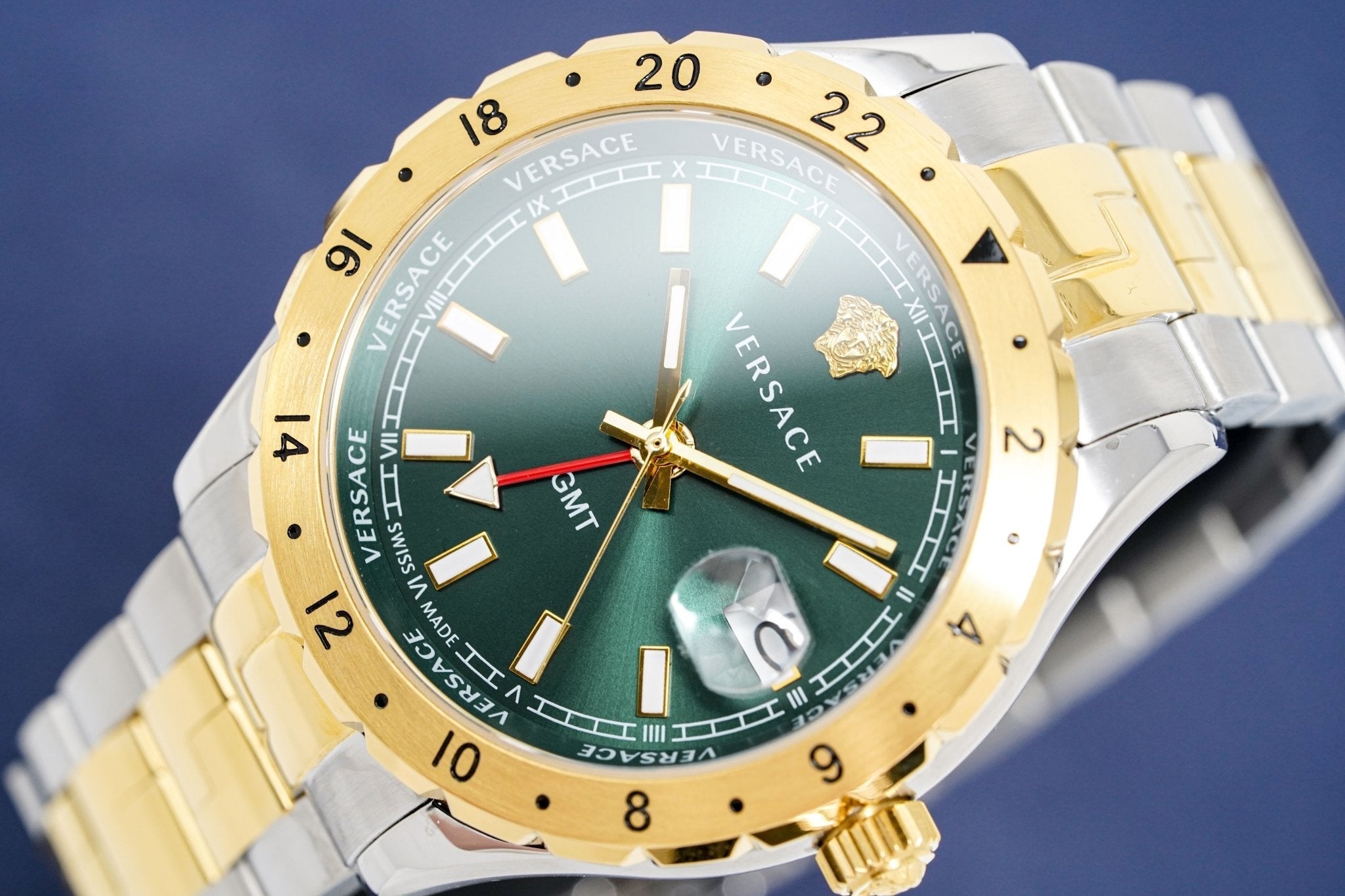 Versace Men's Watch Hellenyium GMT Two-Tone Green