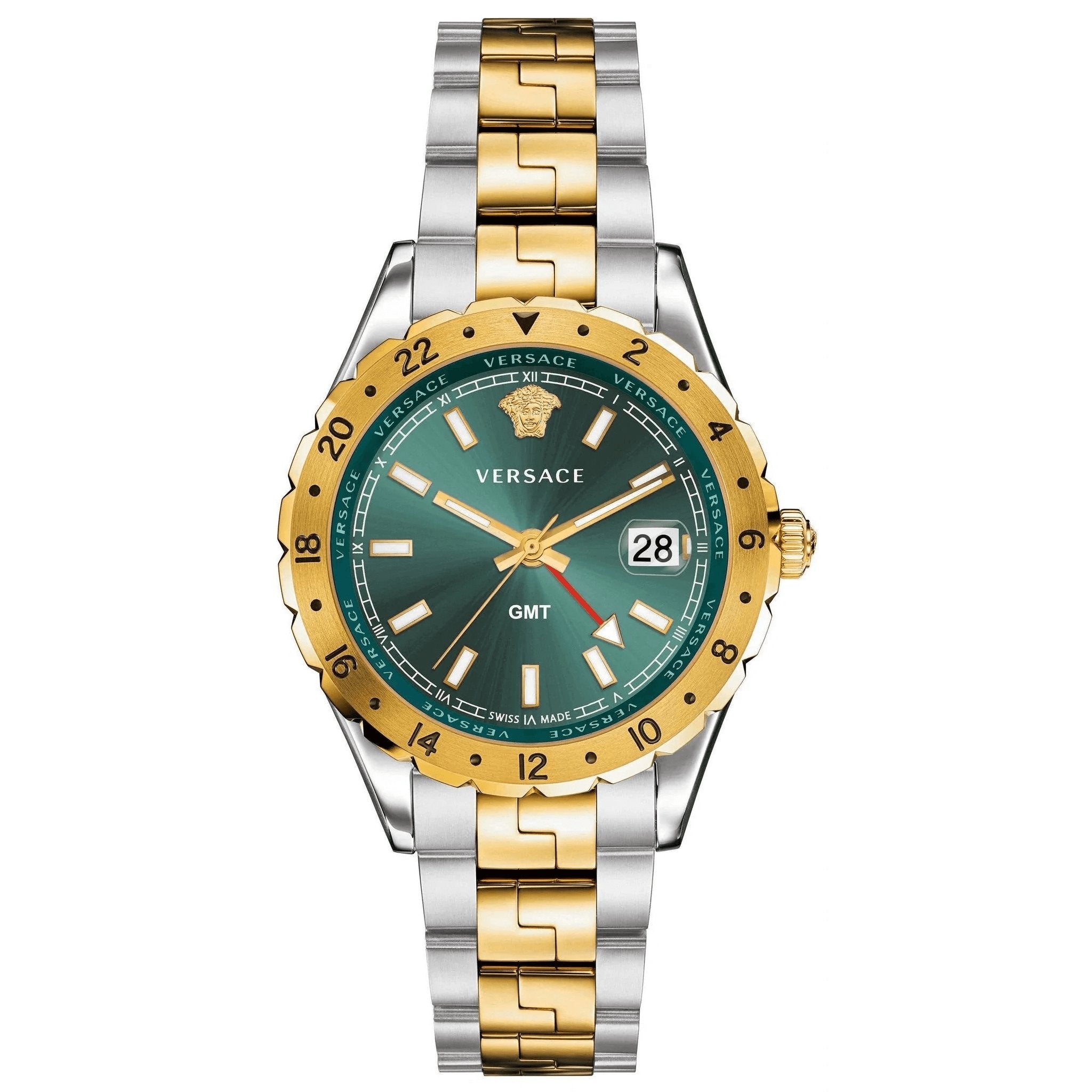 Versace Men's Watch Hellenyium GMT Two-Tone Green