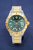 Versace Men's Watch Hellenyium GMT Two-Tone Green