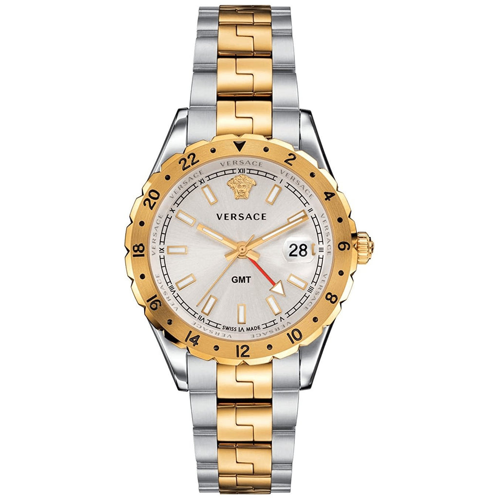 Versace Men's Watch Hellenyium GMT Two-Tone Silver