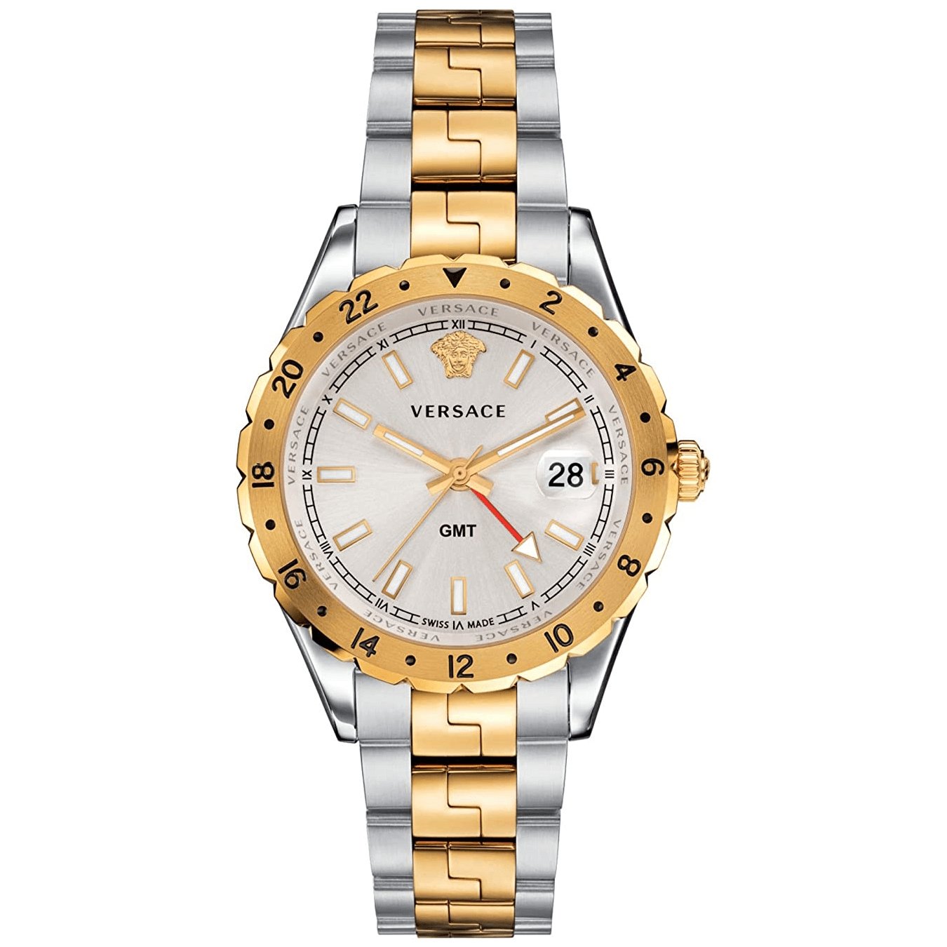 Versace Men's Watch Hellenyium GMT Two-Tone Silver
