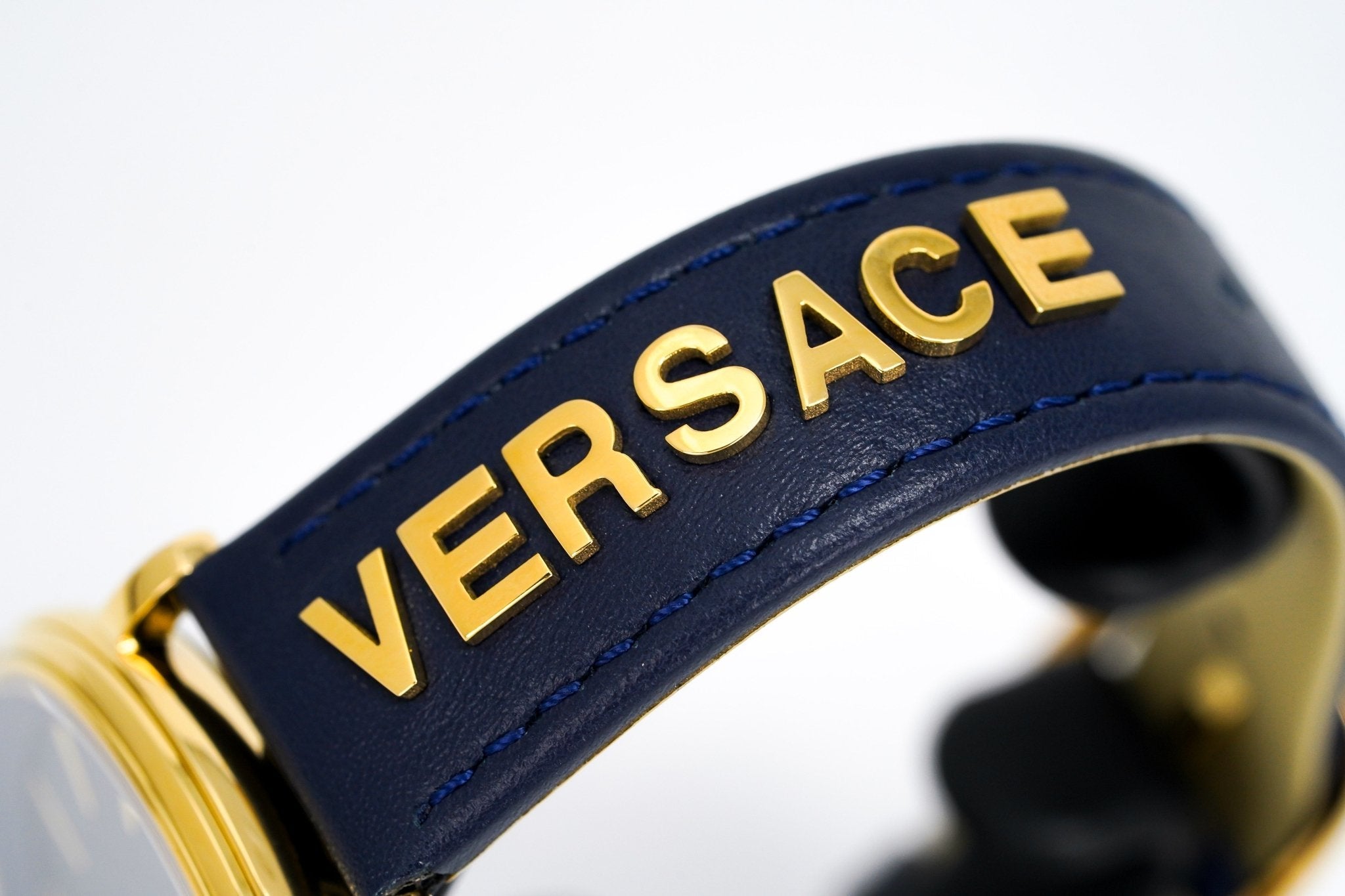 Versace Ladies Watch V-Circle 38mm Blue Gold