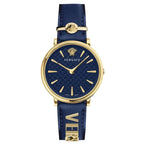 Versace Ladies Watch V-Circle 38mm Blue Gold
