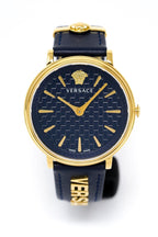 Versace Ladies Watch V-Circle 38mm Blue Gold