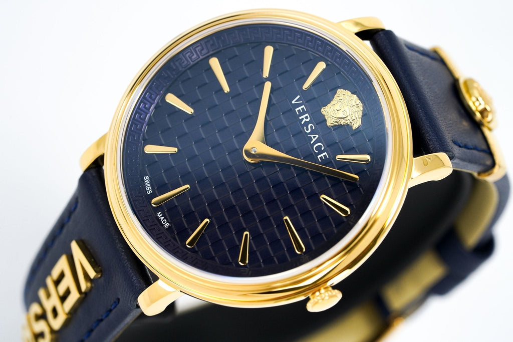Versace Ladies Watch V-Circle 38mm Blue Gold