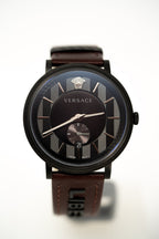 Versace V-Circle Small Seconds IP Black