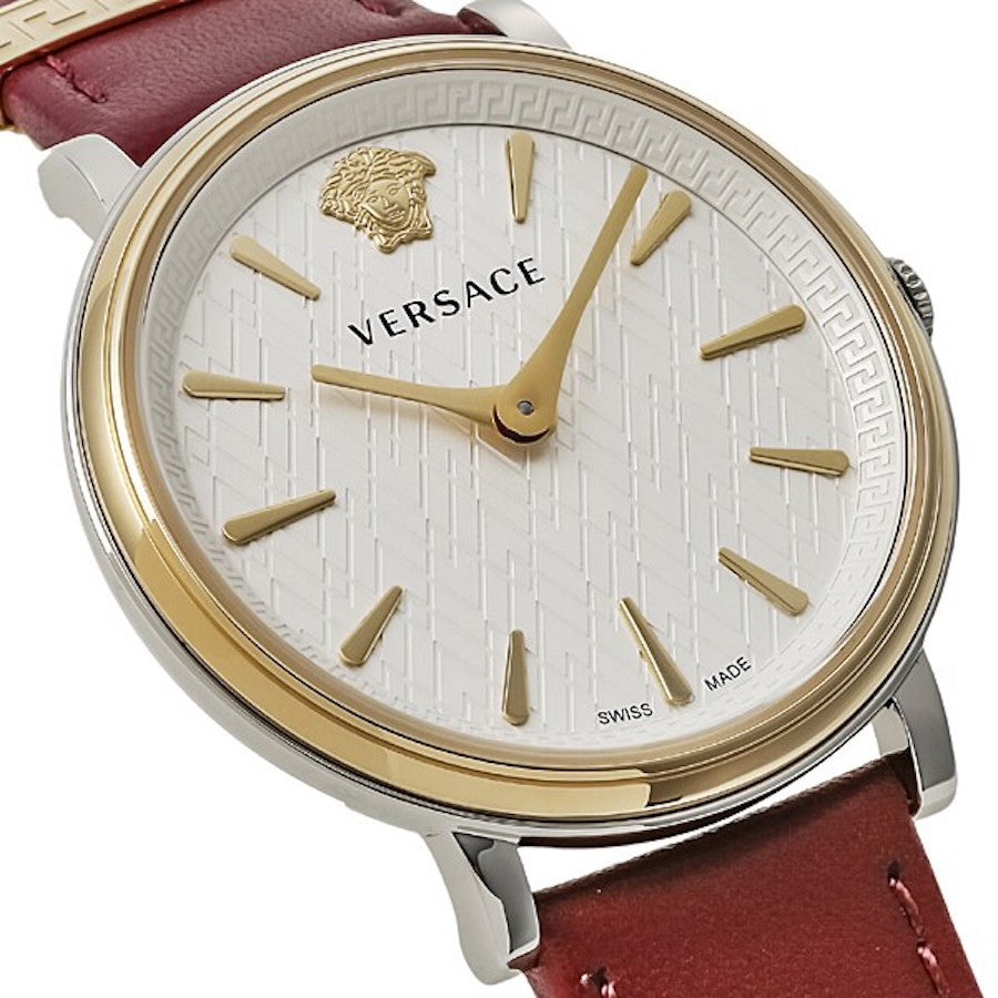 Versace Ladies Watch V-Circle 38mm Red Burgundy