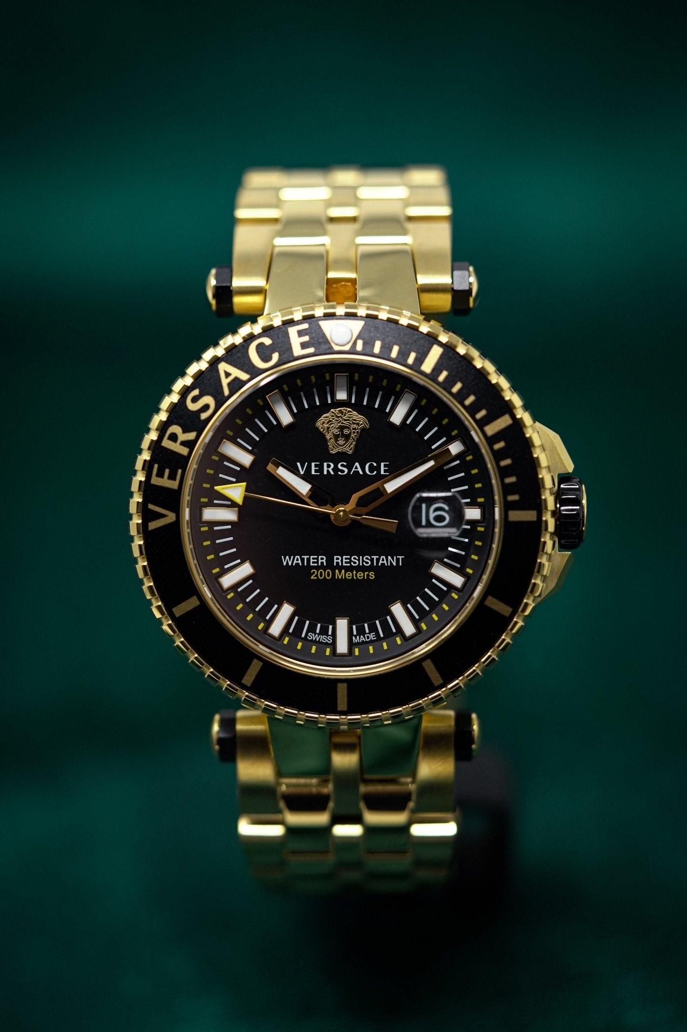 Versace V-Race Diver Gold Plated