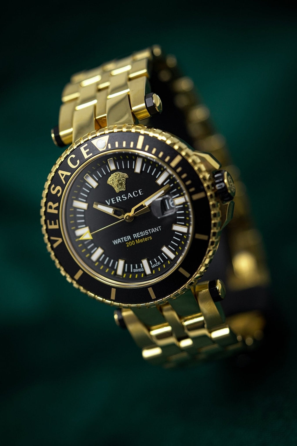 Versace V-Race Diver Gold Plated