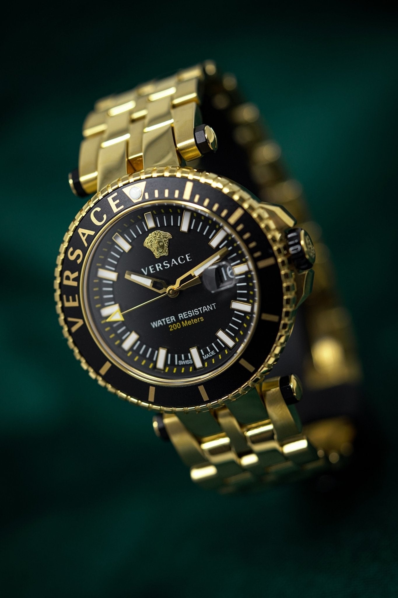 Versace V-Race Diver Gold Plated