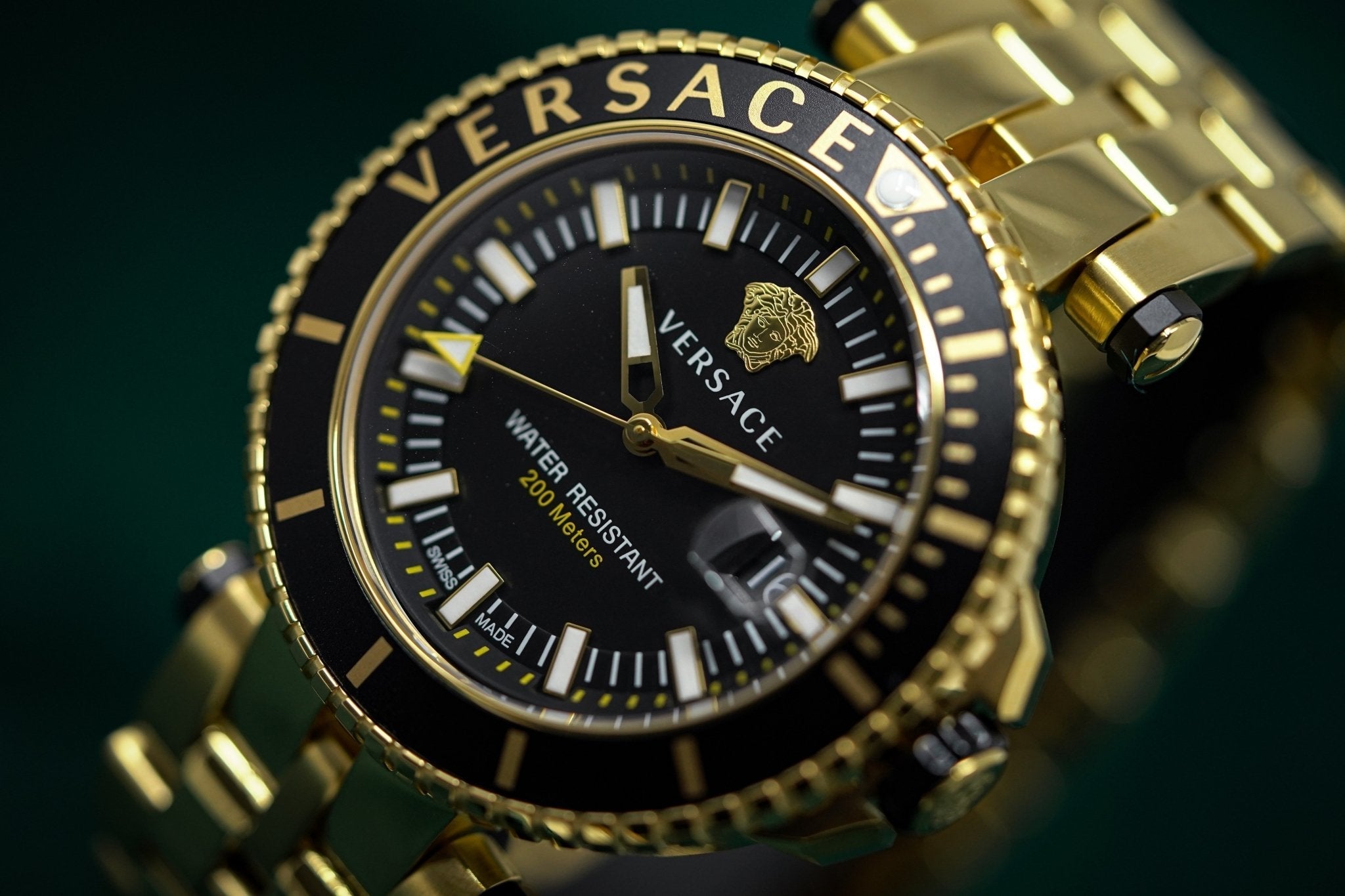 Versace V-Race Diver Gold Plated