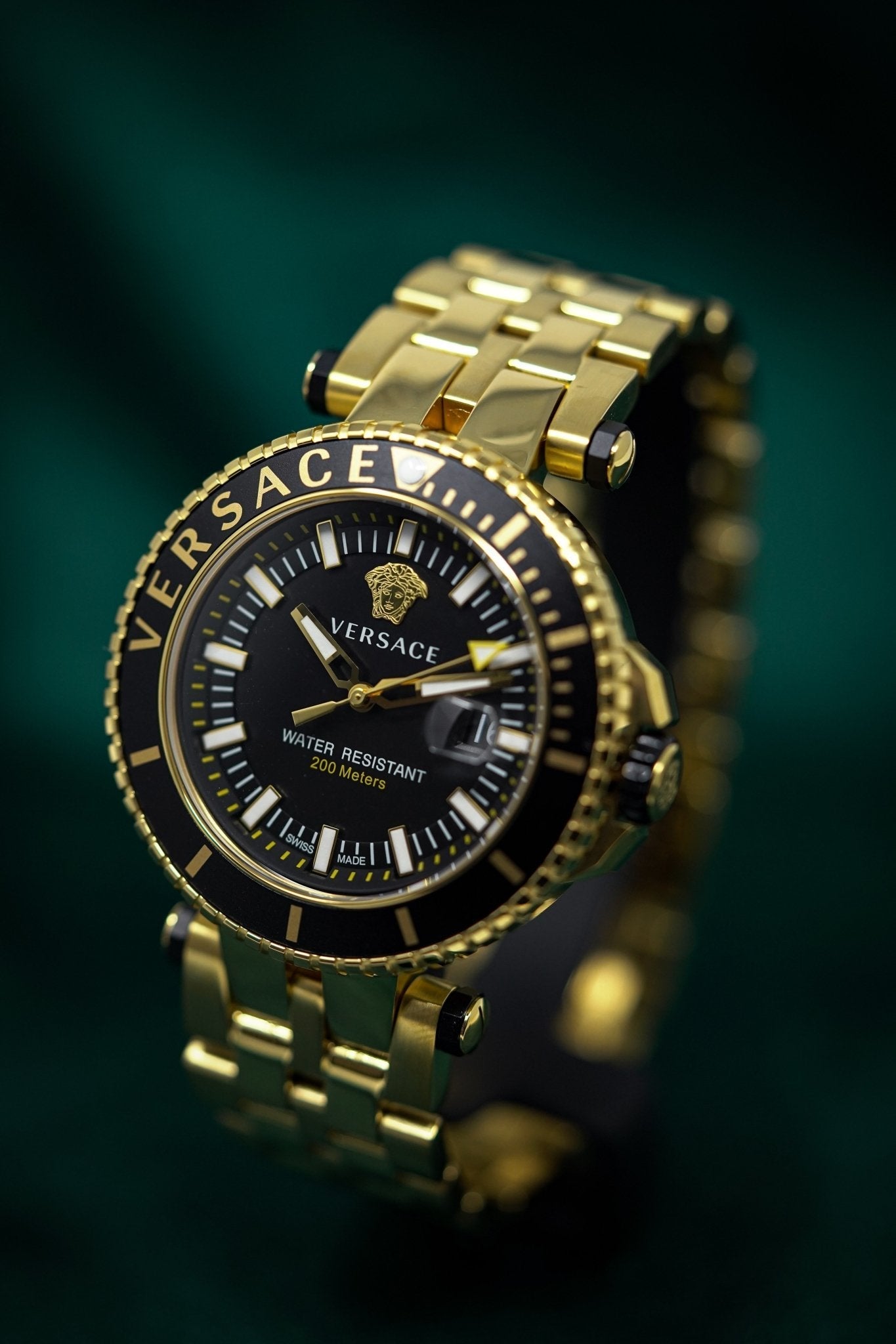 Versace V-Race Diver Gold Plated