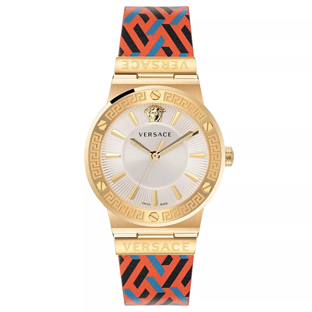 Versace Ladies Watch Greca 38mm Logo Gold Multicolour