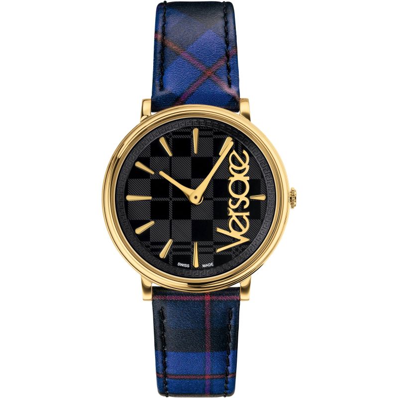 Versace Ladies Watch V-Circle The Clans Edition Blue Gold