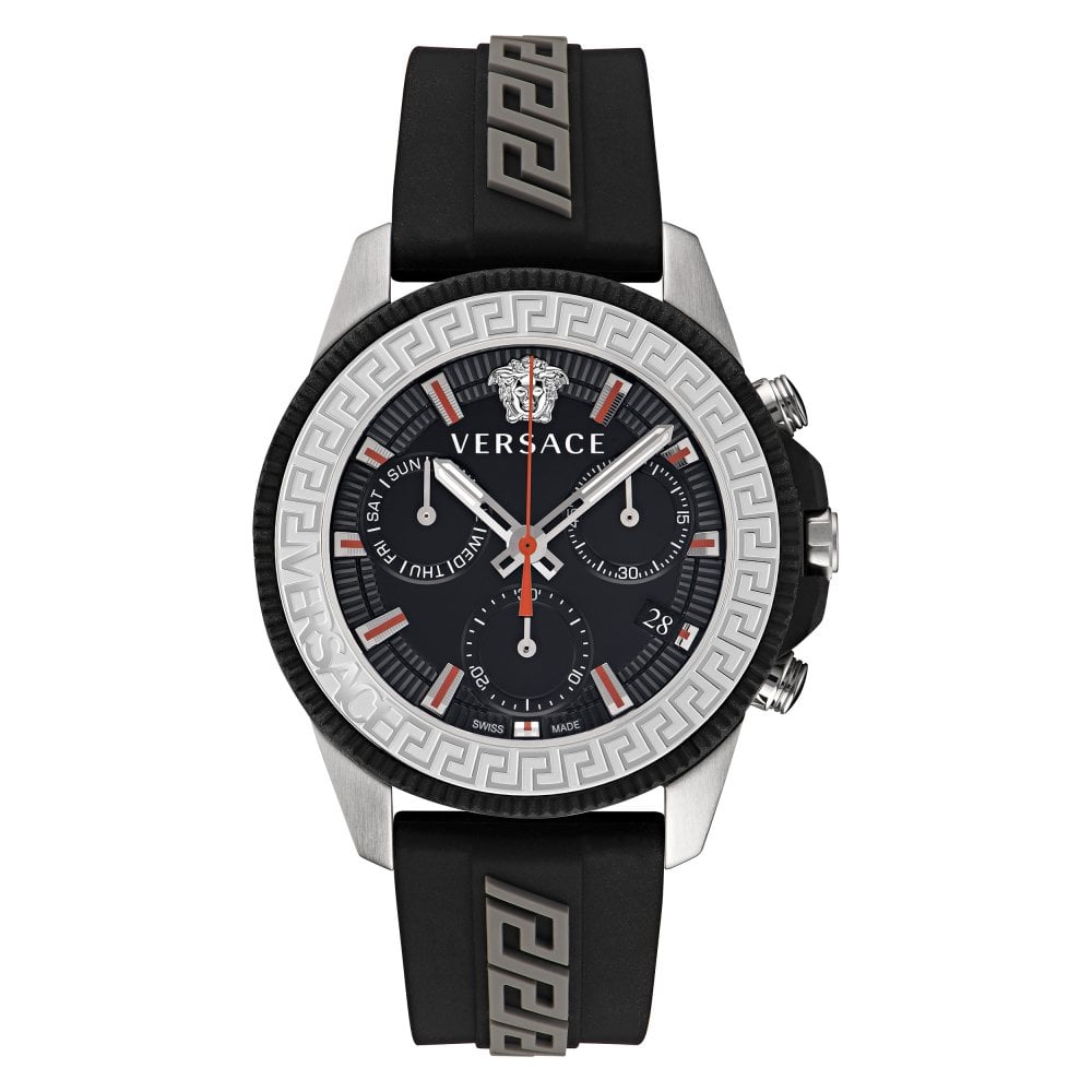 Versace Men's Watch 45mm Greca Action Chronograph Black