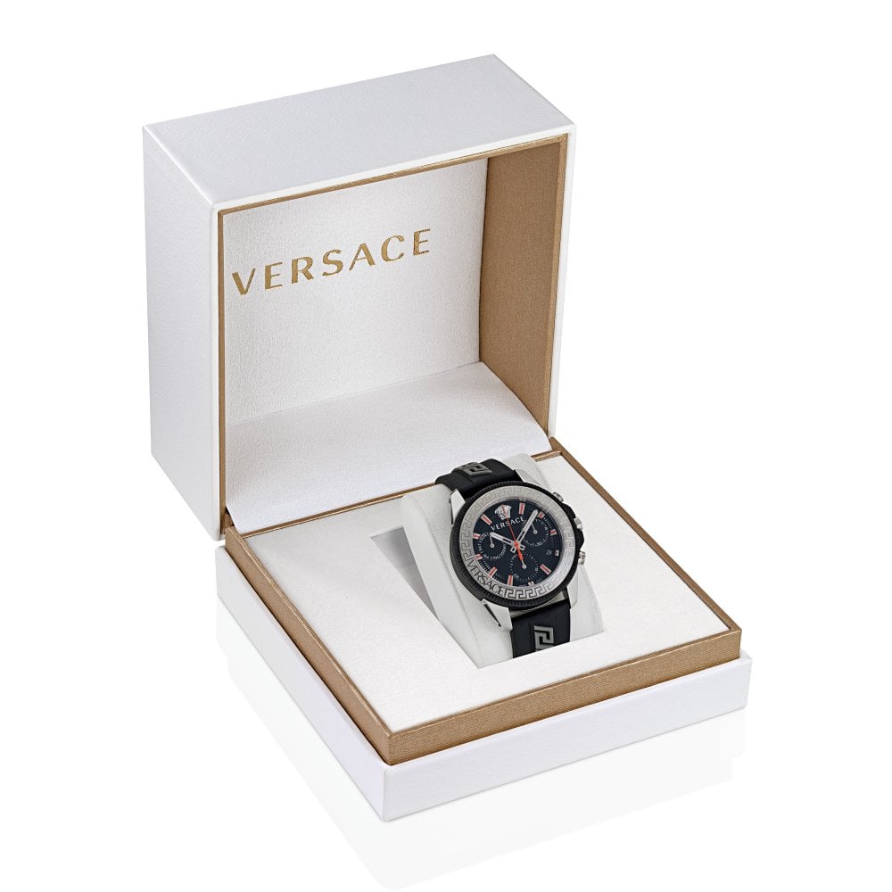 Versace Men's Watch 45mm Greca Action Chronograph Black
