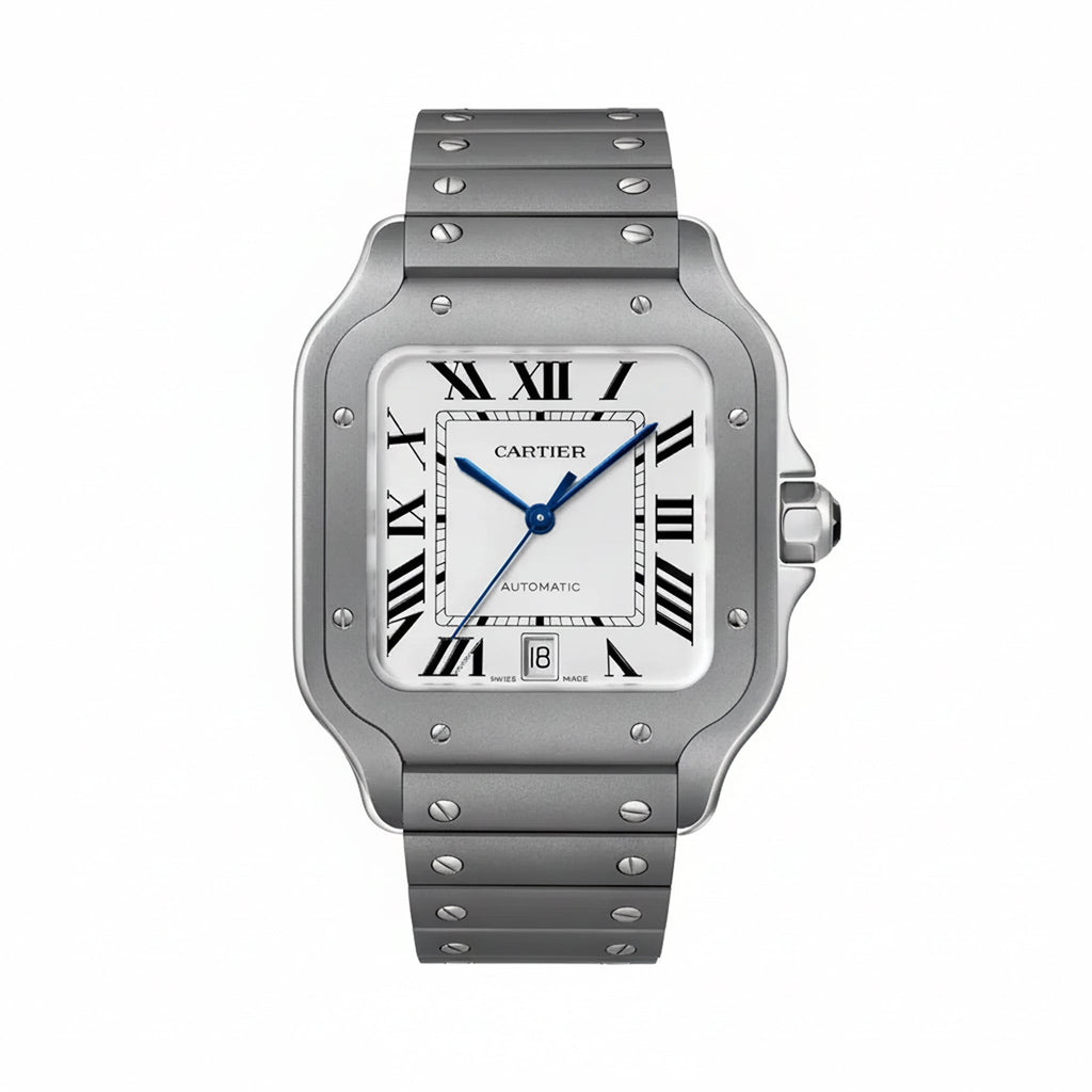Santos De Cartier Large Model | 39mm, Titanium, White Dial