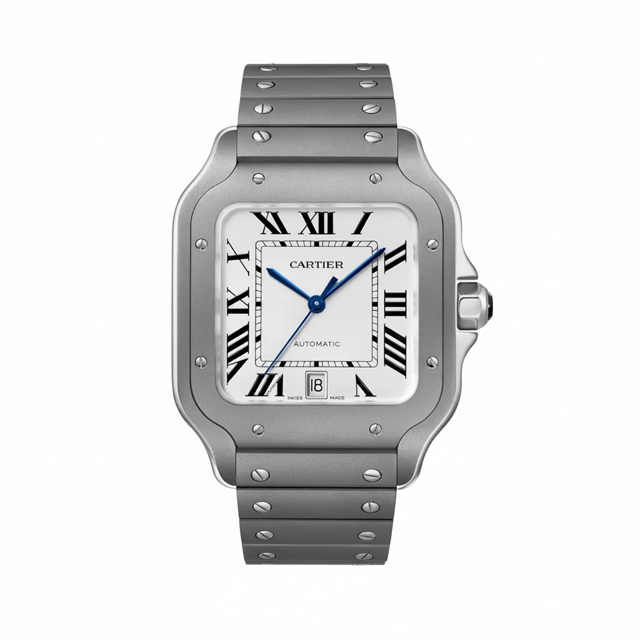 Santos De Cartier Large Model | 39mm, Titanium, White Dial