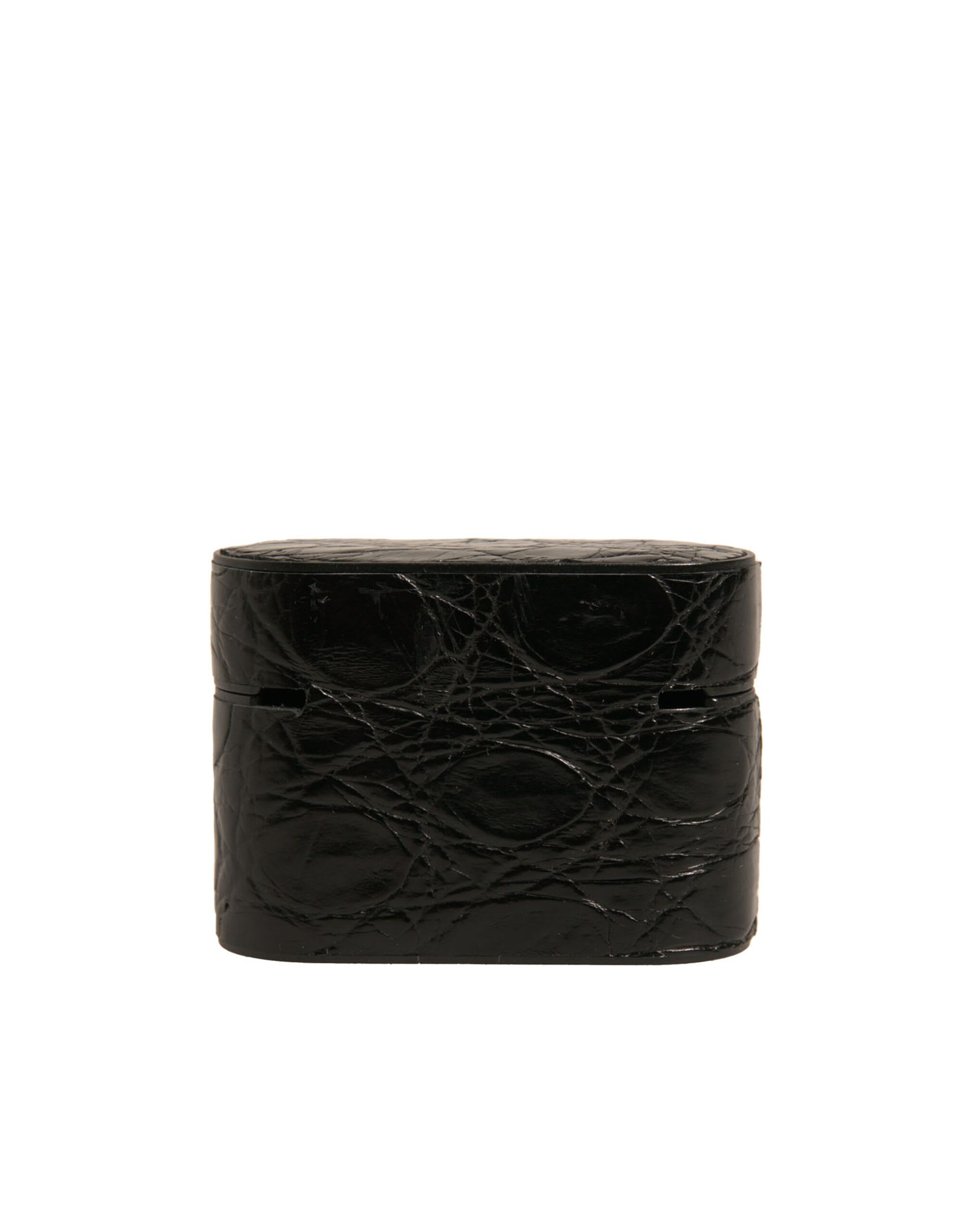 Dolce & Gabbana Leather Metal Logo Plaque Holder Airpods Case