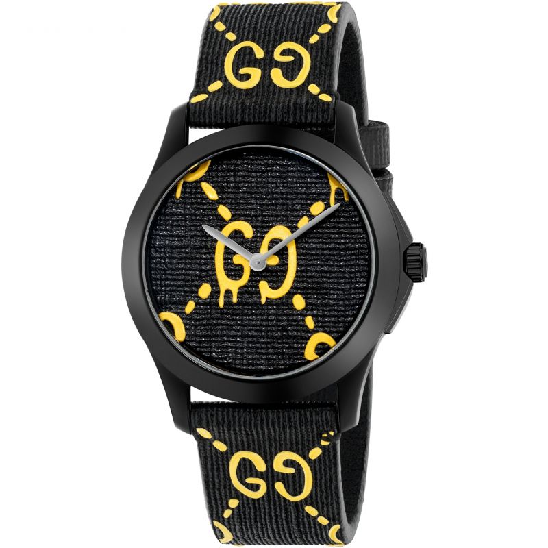 Gucci Watch G-Timeless 38mm Ghost Black Yellow
